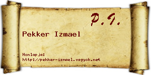 Pekker Izmael névjegykártya